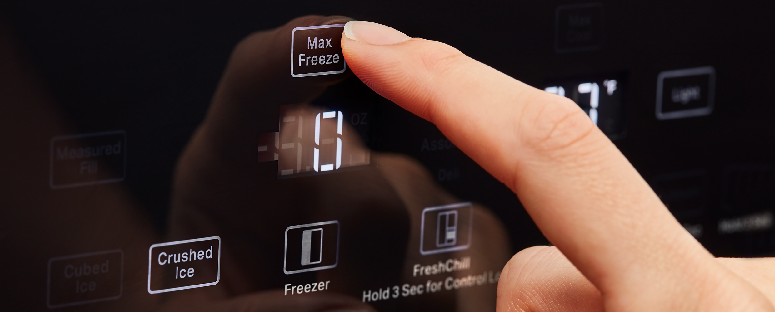 External Touchscreen Controls on the 36" KitchenAid® Built-In Side-by-Side Refrigerator
