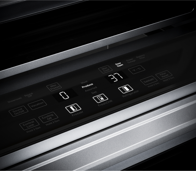 Internal Touchscreen Controls on the KitchenAid® Built-In Side-by-Side Refrigerator