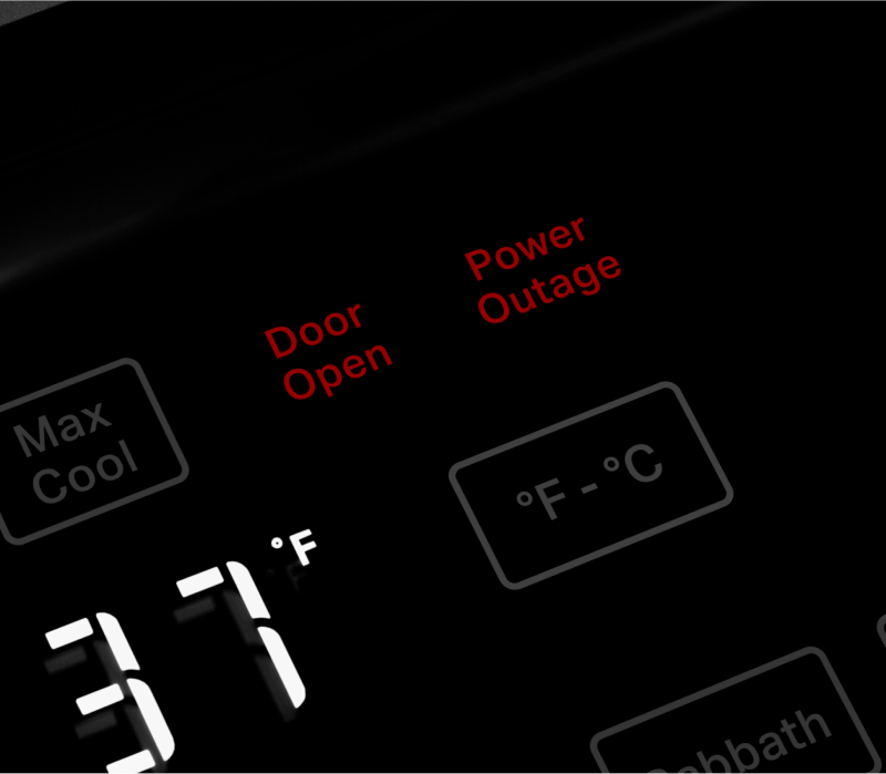 Door Open and Power Outage buttons on Internal Touchscreen Controls