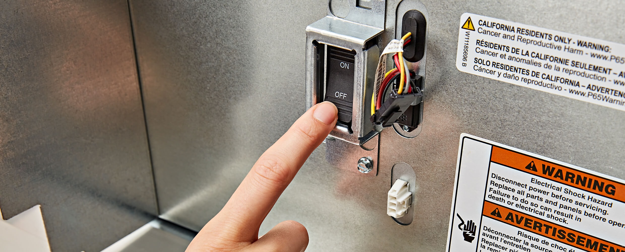 ON/OFF Power Switch of the 48" KitchenAid® Built-In Side-by-Side Refrigerator