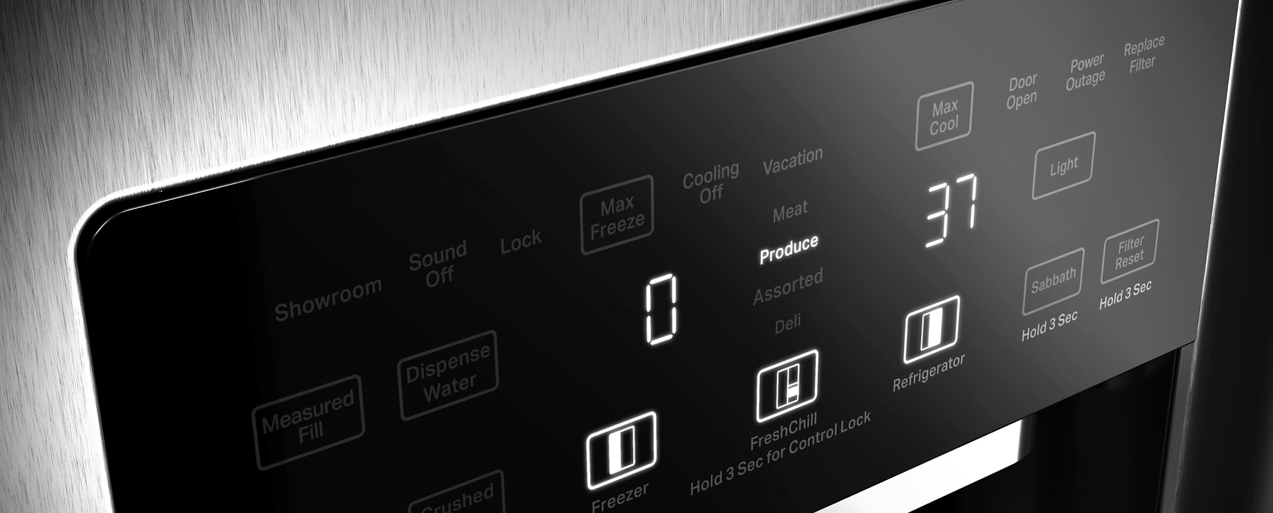 External Touchscreen Controls on the 48" KitchenAid® Built-In Side-by-Side Refrigerator