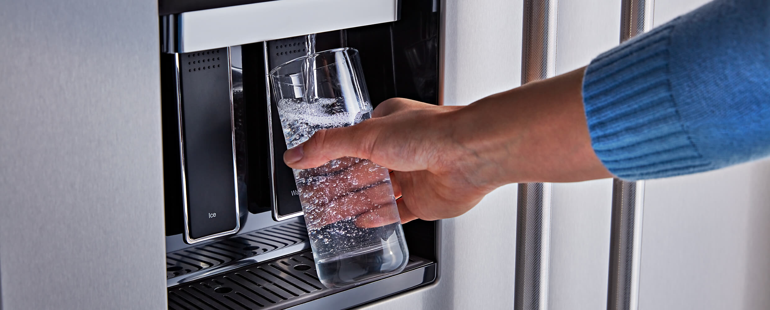 External Water Dispenser on 48" KitchenAid® Built-In Side-by-Side Refrigerator 