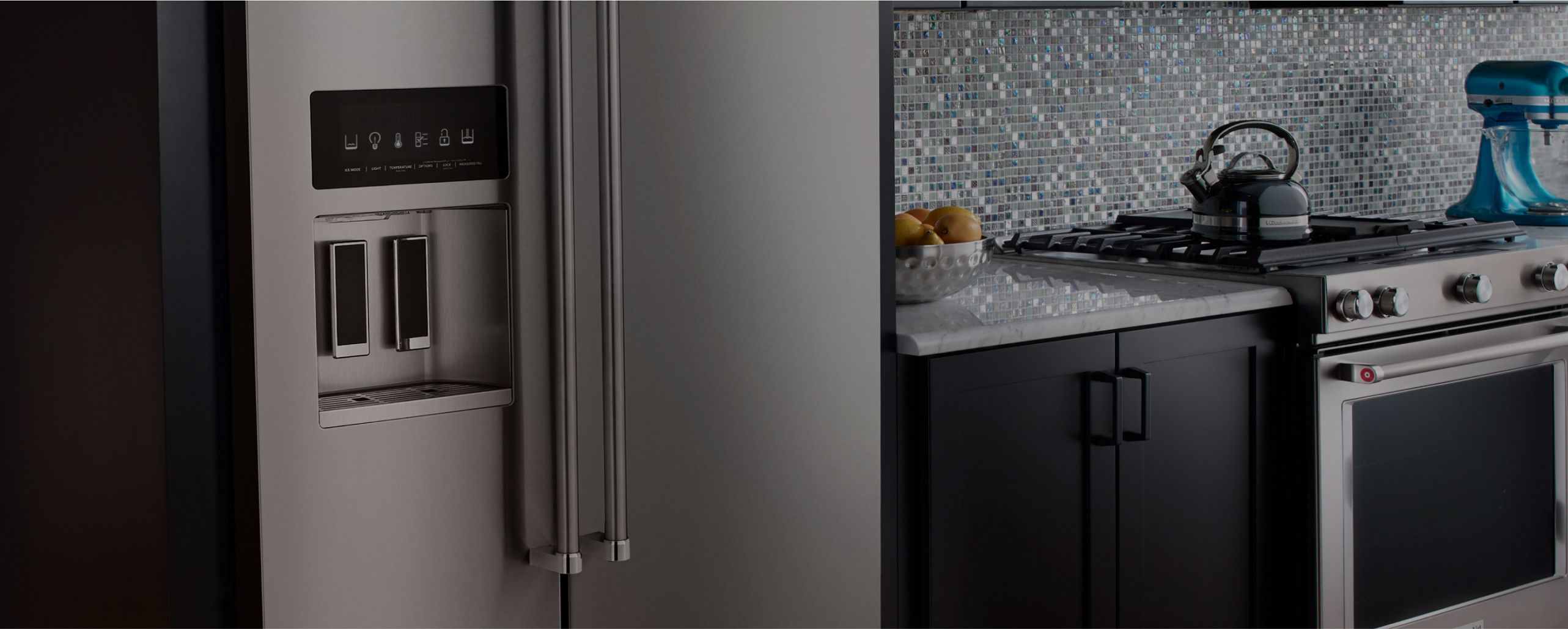 KitchenAid side-by-side refrigerator.
