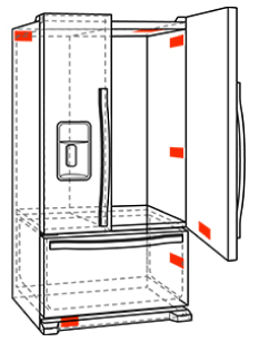 refrigerator water filter location diagram side by side