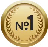 Un insigne doré détaillé indiquant les mots « N° 1 »