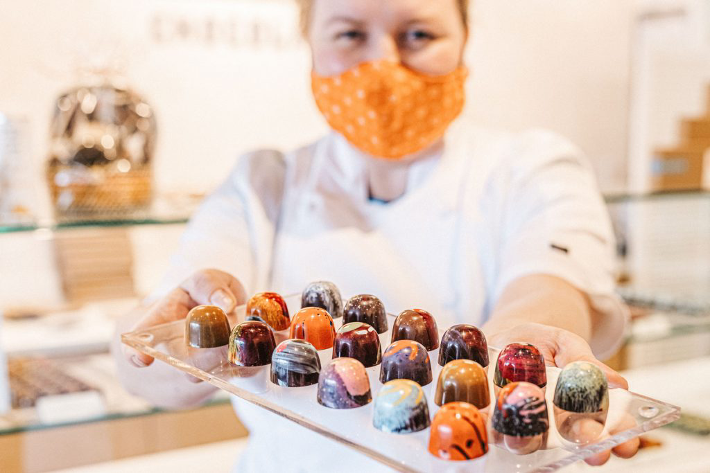 Decadent, colorful chocolates from Naked Chocolate.