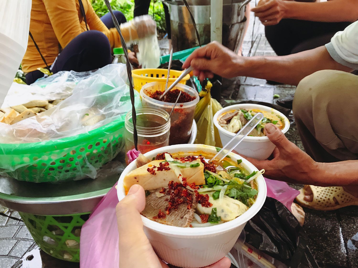 A busy food stall in Ho Chi Minh City.