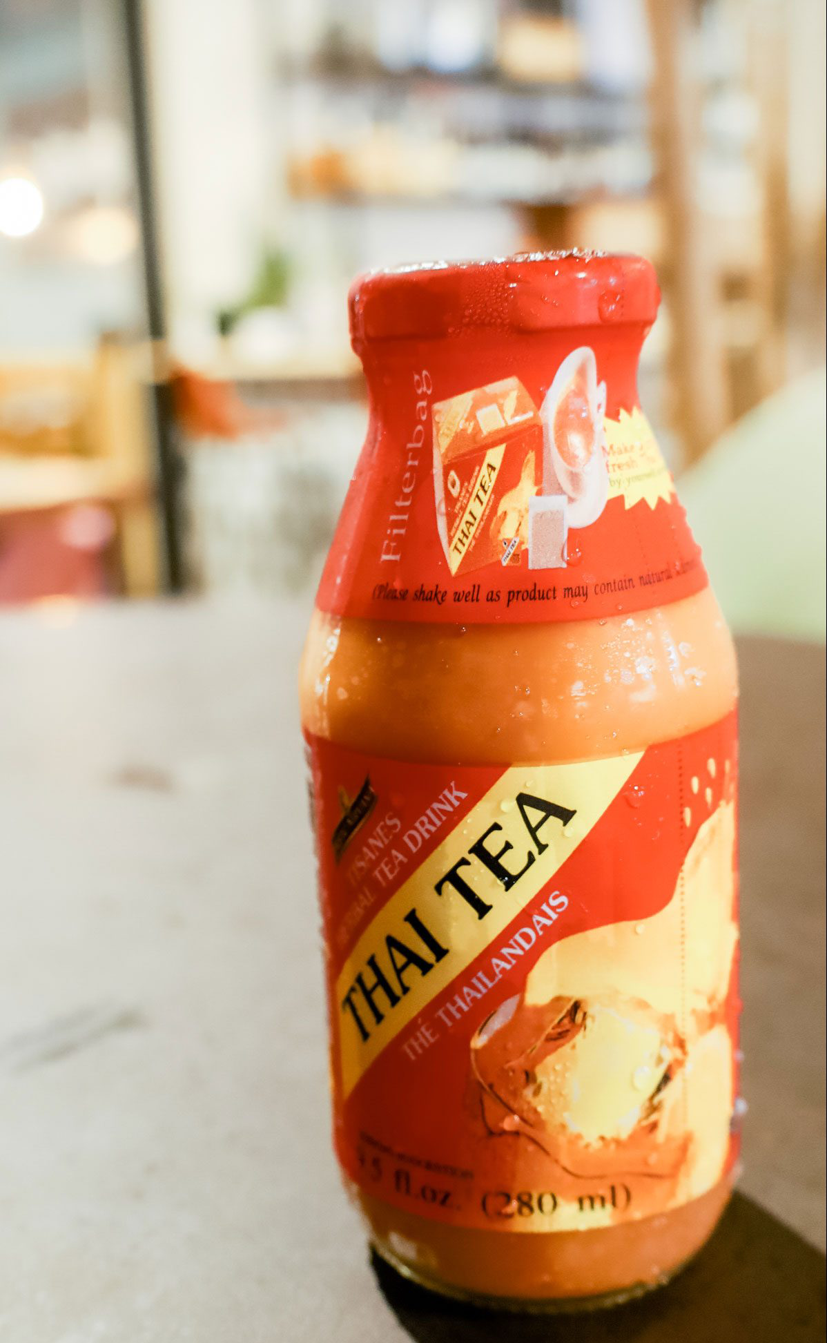 A Thai tea drink.