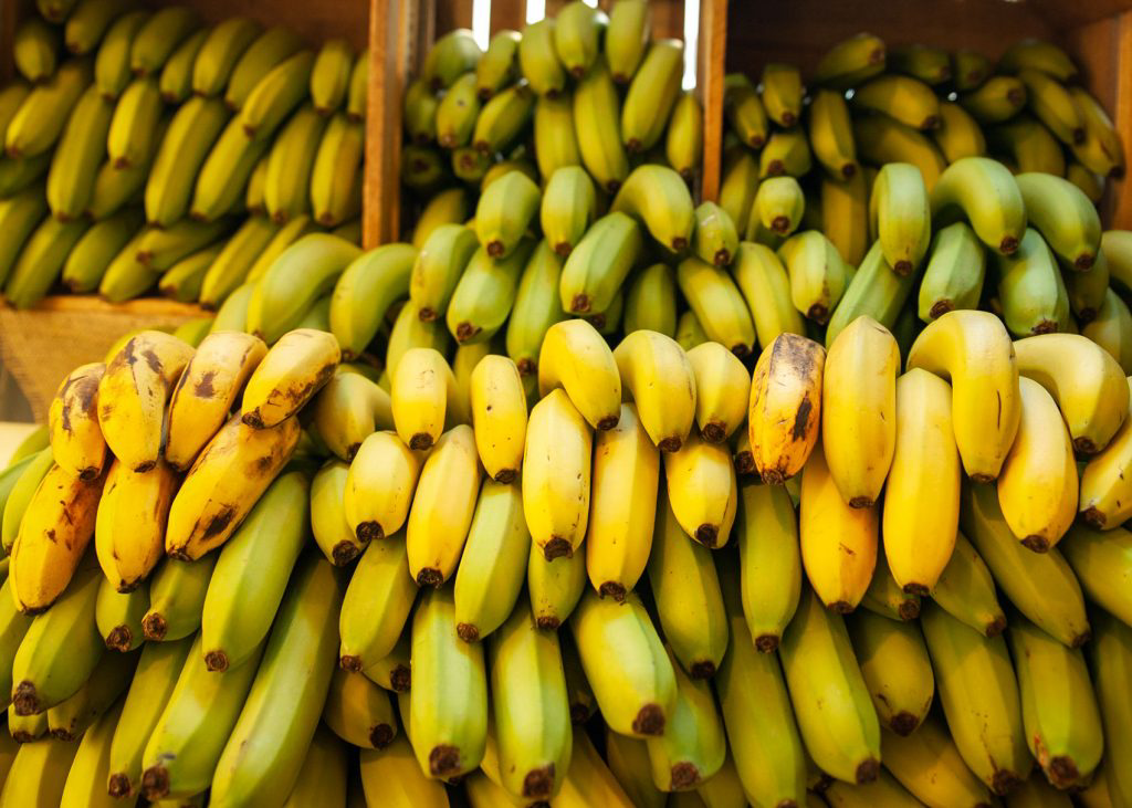 Seemingly endless bundles of yellow bananas.
