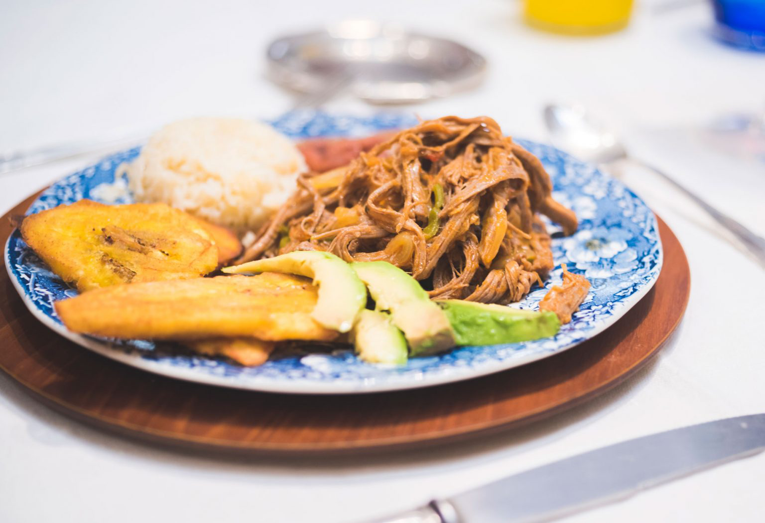 A full plate of ropa vieja, a popular Caribbean dish.