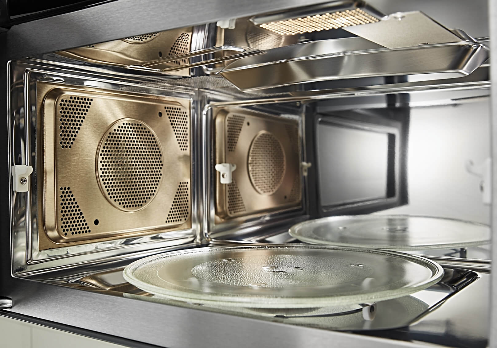 Shining, clean microwave interior