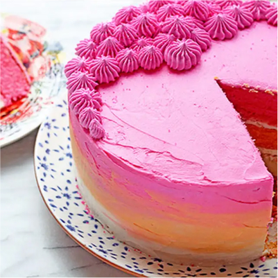 A pink vanilla ombre cake.