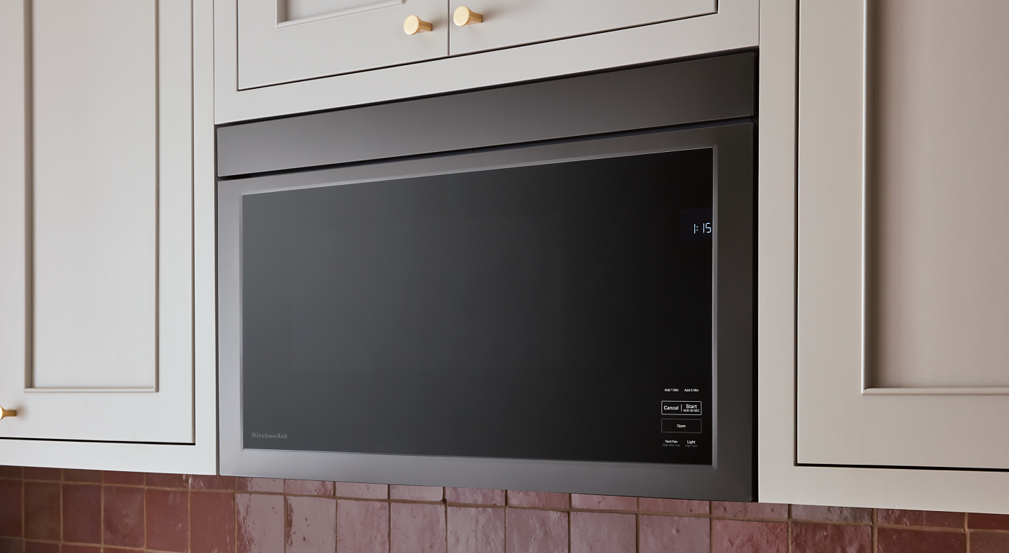 A KitchenAid® microwave in modern kitchen
