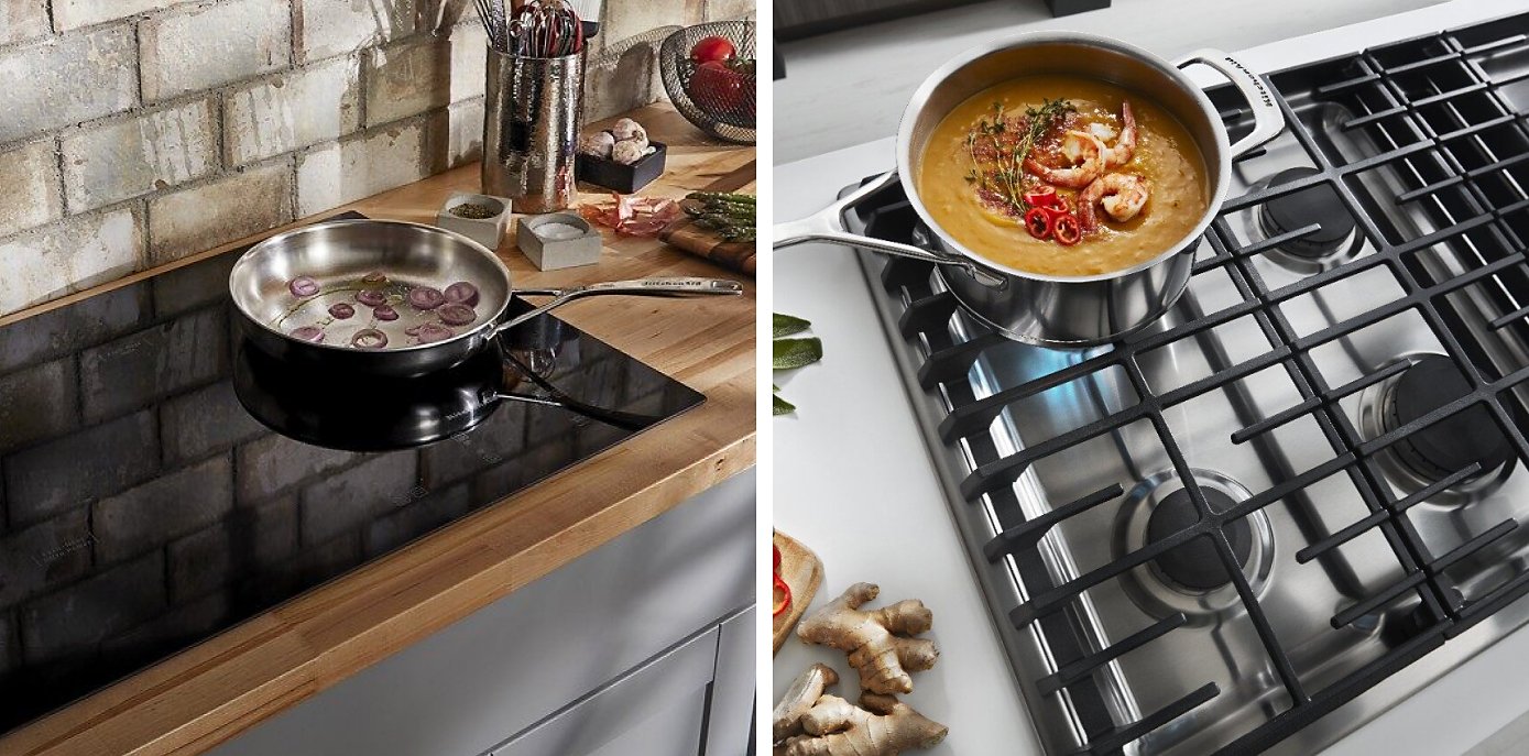 Vegetables and shrimp pasta simmering on a cooktop Vegetables and shrimp pasta simmering on a cooktop
