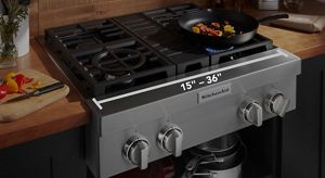 Standard size of 4 top burner gas stove