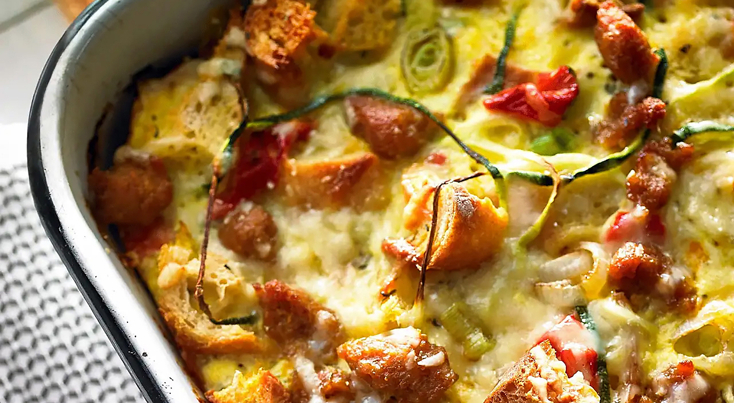 Strata with veggies and cheese