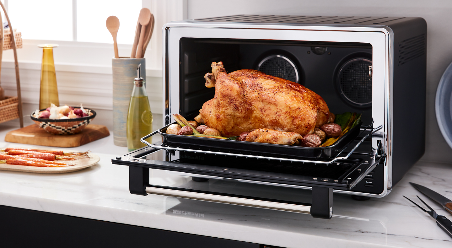 Roasted chicken in KitchenAid® countertop oven