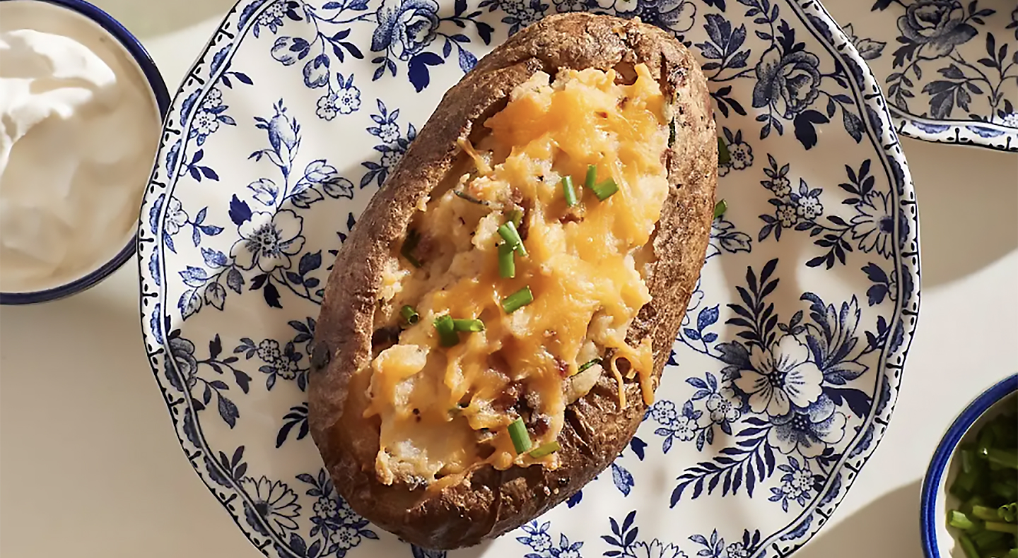 Baked potato on a plate