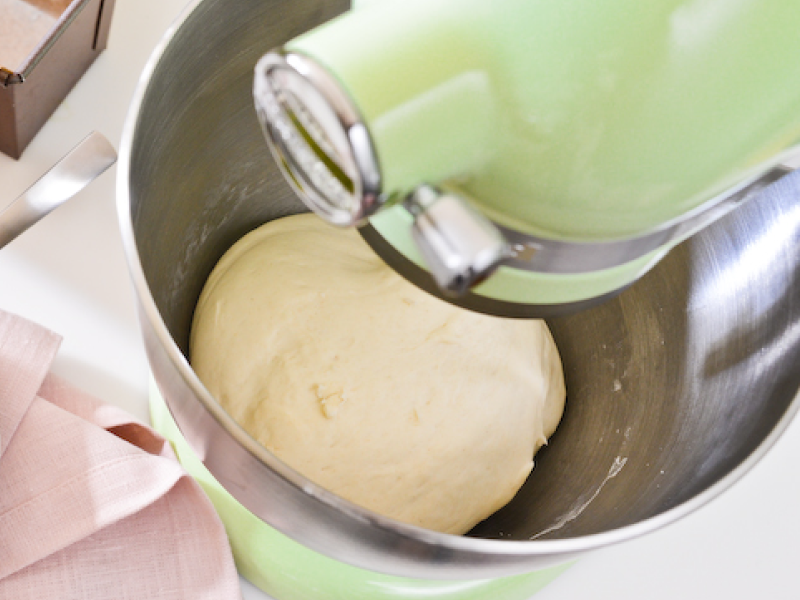 Dough proofing in a mixing bowl 
