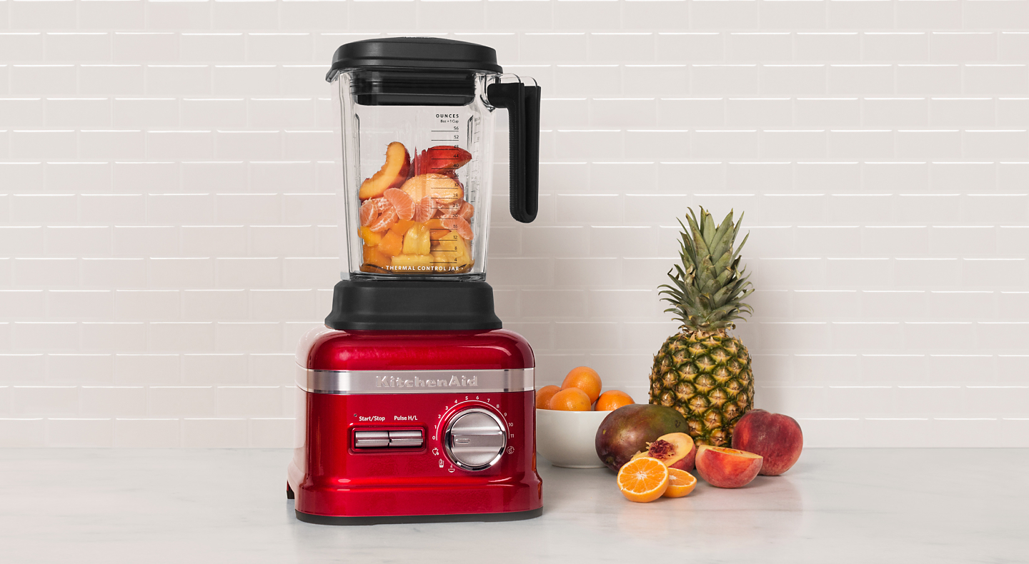 Fruits ready to blend in a KitchenAid® blender