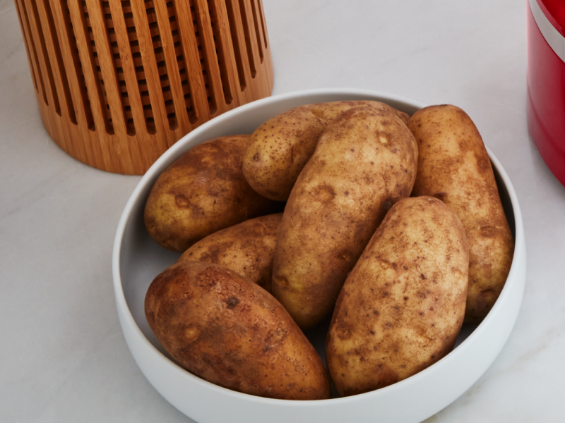 A bowl of potatoes. 