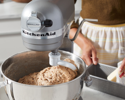 Dough Hook Accessory mixing ingredients in KitchenAid® stand mixer 
