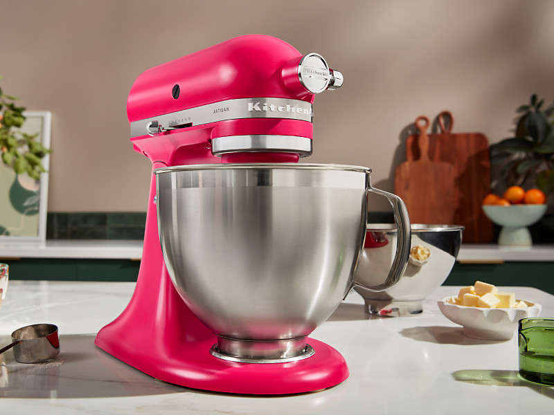 A pink KitchenAid® stand mixer