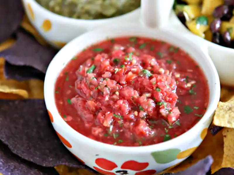 A bowl of fresh salsa