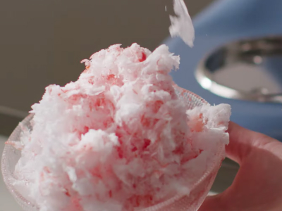A fluffy mound of shave ice
