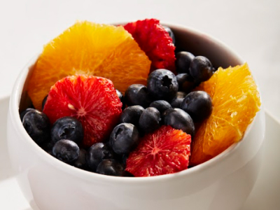 A bowl of colorful fruits