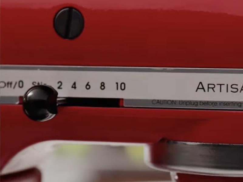 Close up image of the speed settings on a KitchenAid® stand mixer
