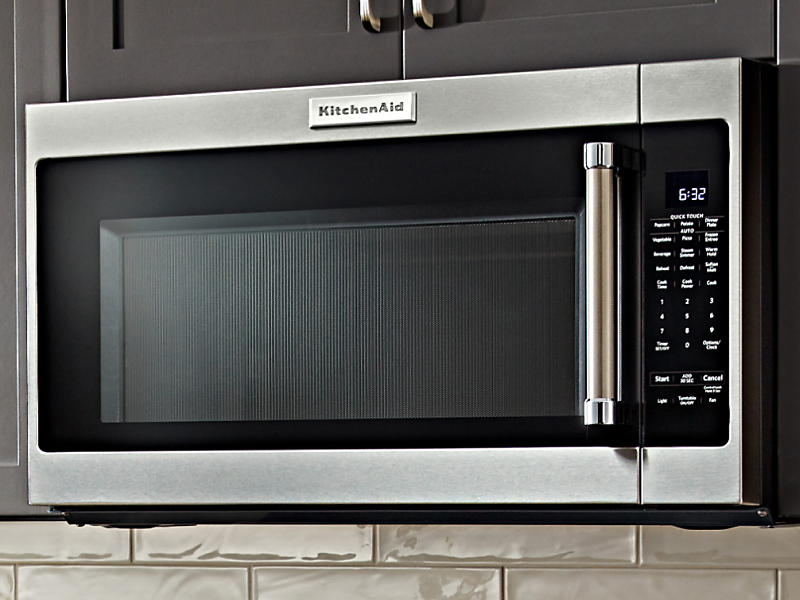 Black and Silver Kitchenaid® microwave