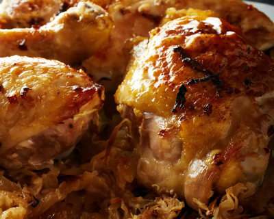 Roasted chicken thighs
