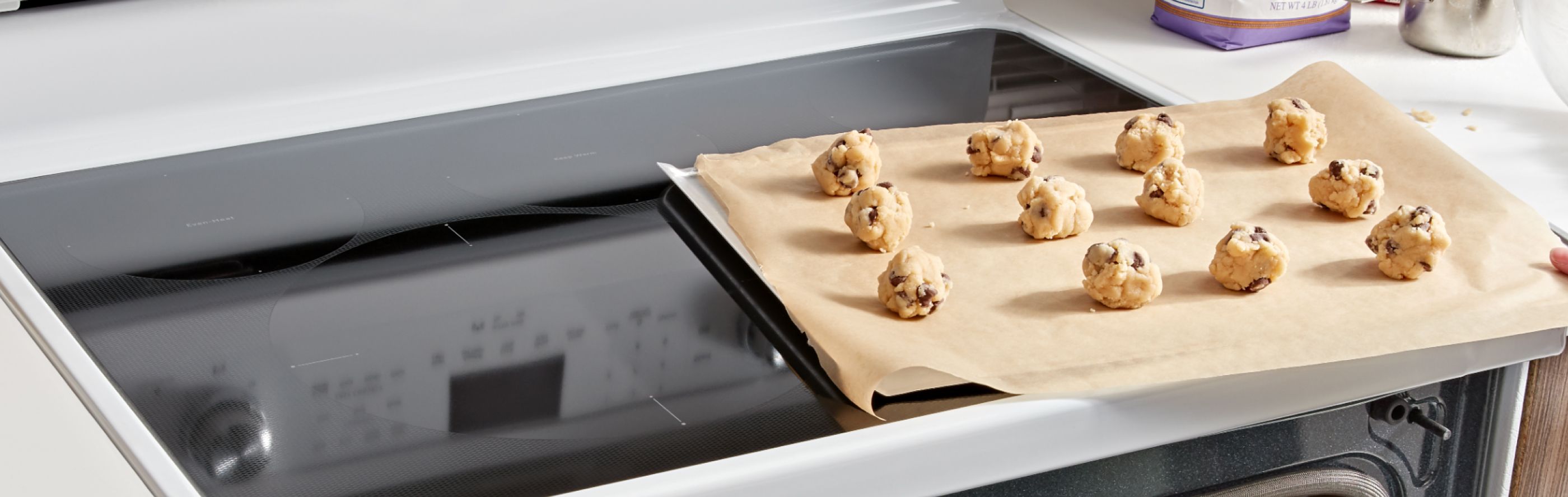 Cookie dough on parchment paper