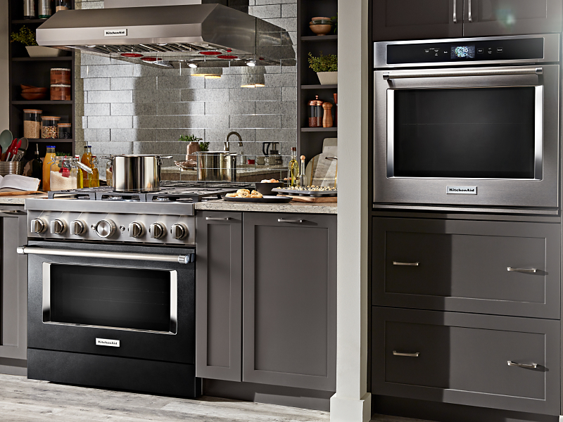 KitchenAid® single wall oven in a modern kitchen