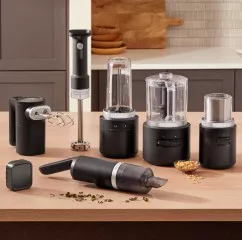 KitchenAid Go™ Cordless appliances on a countertop.