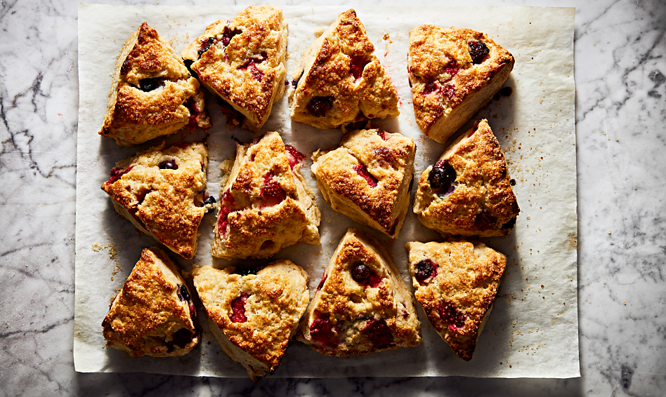 Scones on a marble countertop