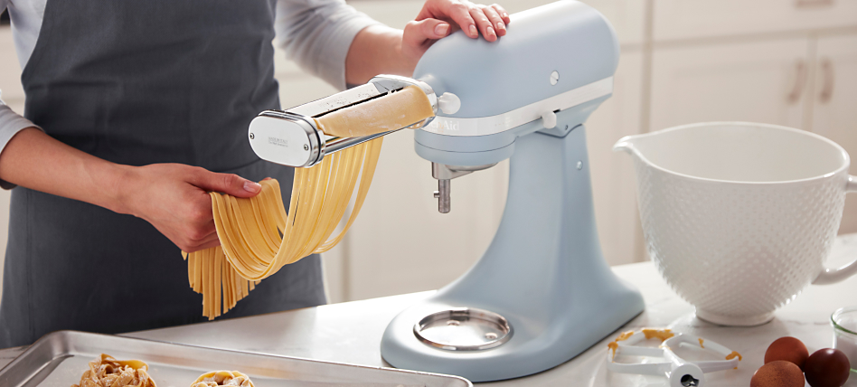 KitchenAid® stand mixer with a Pasta Maker Attachment