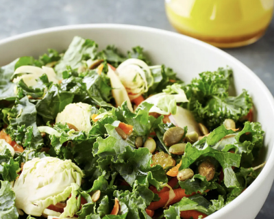 Kale salad with brussels and apples