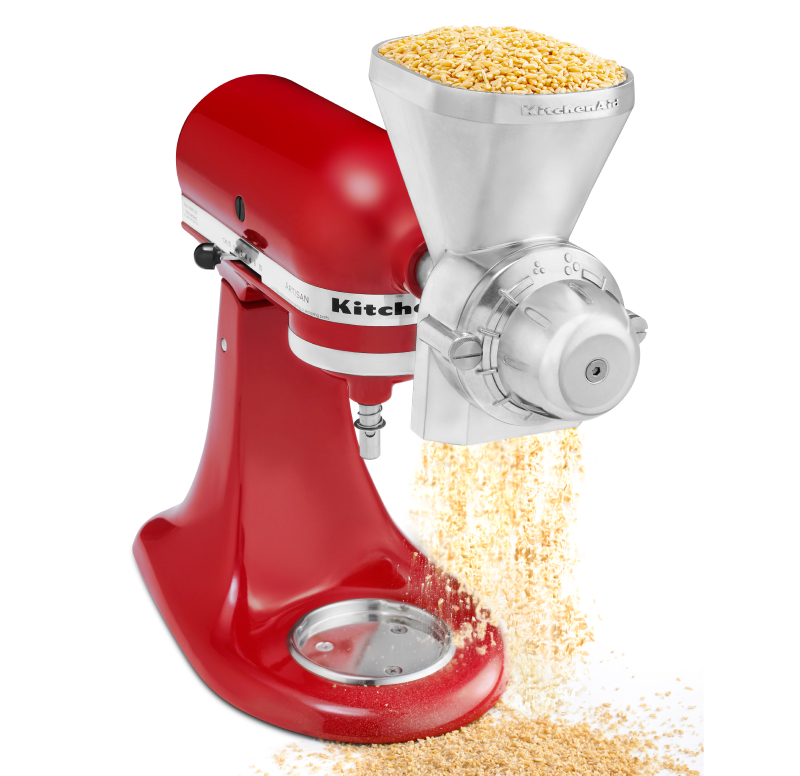 KitchenAid® stand mixer with All Metal Grain Mill attachment