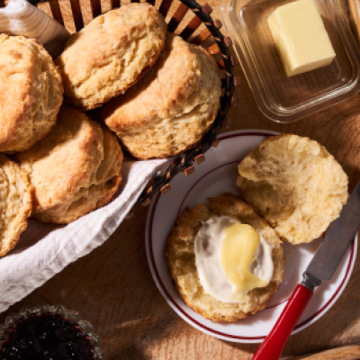 Butter biscuits in a basket