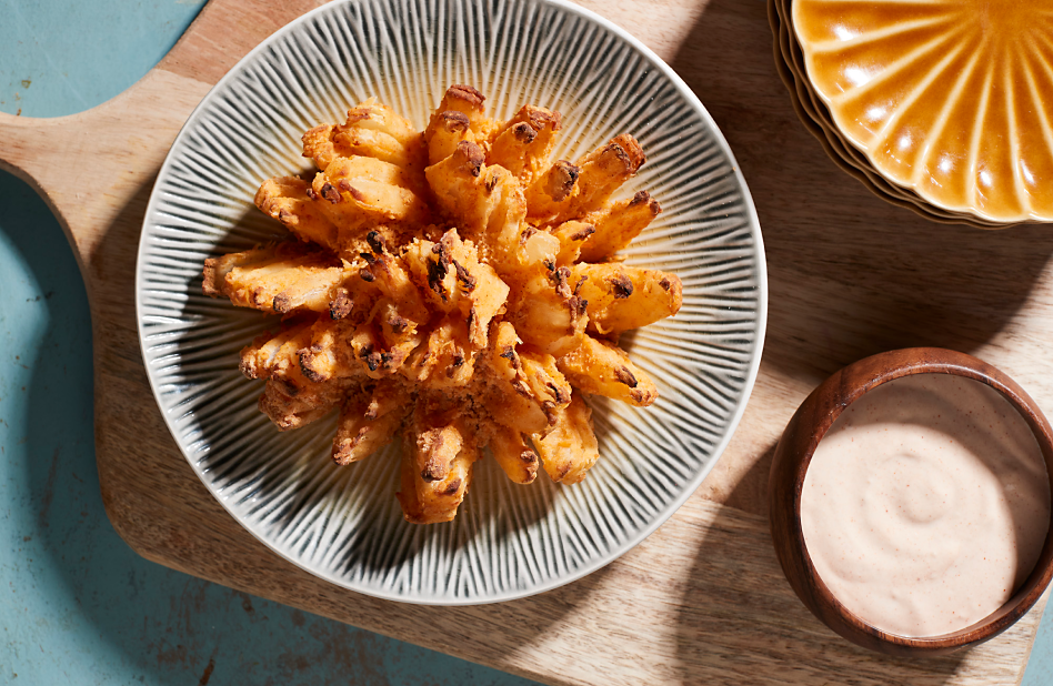 An air fried blooming onion