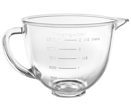 A KitchenAid® glass mixer bowl