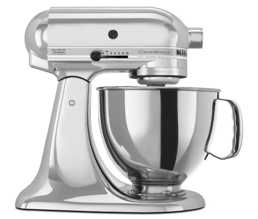 Side profile of Chrome stand mixer