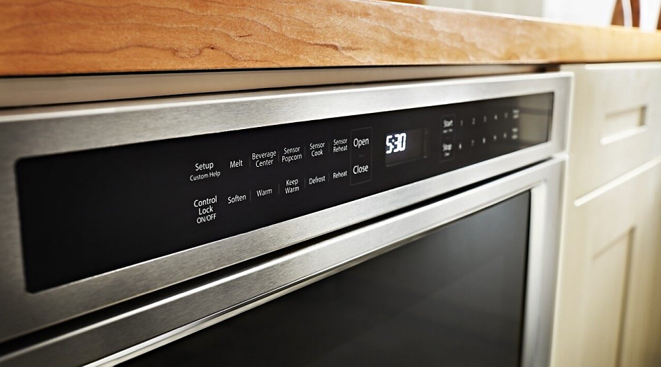 Stainless steel built-in microwave control panel