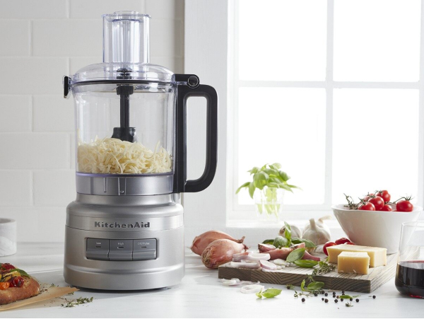 KitchenAid® food processor with grated cheese