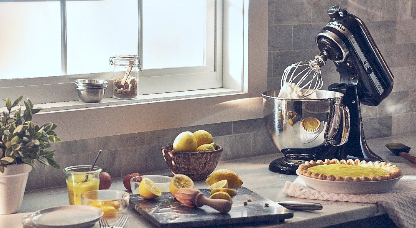 KitchenAid® stand mixer with lemon meringue pie