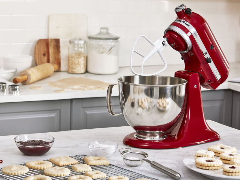 KitchenAid® stand mixer with flat beater and home cookie