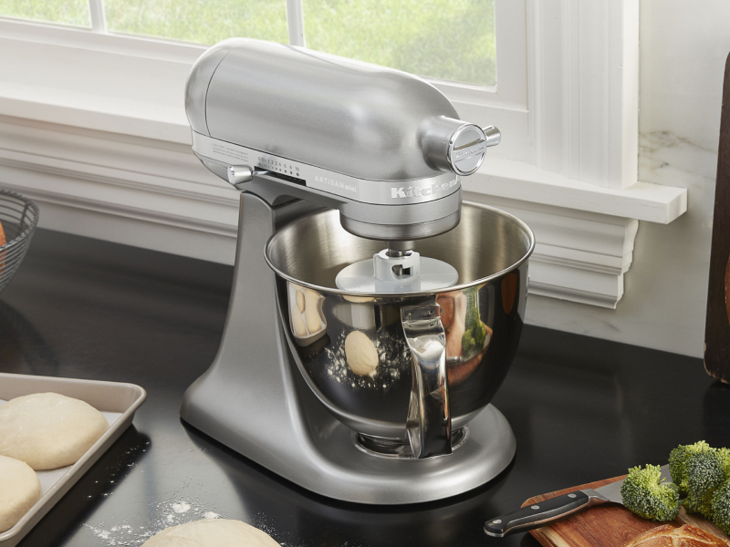 KitchenAid® stand mixer with homemade pizza dough