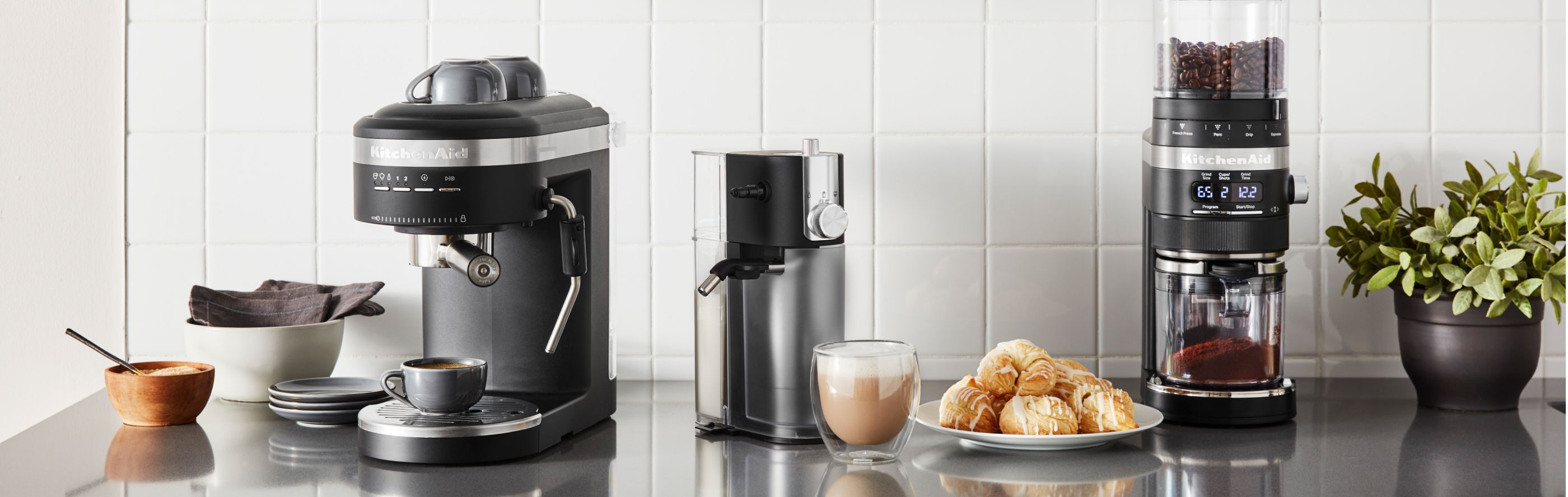 KitchenAid® Espresso Maker, Milk Frother Attachment and Coffee Grinder